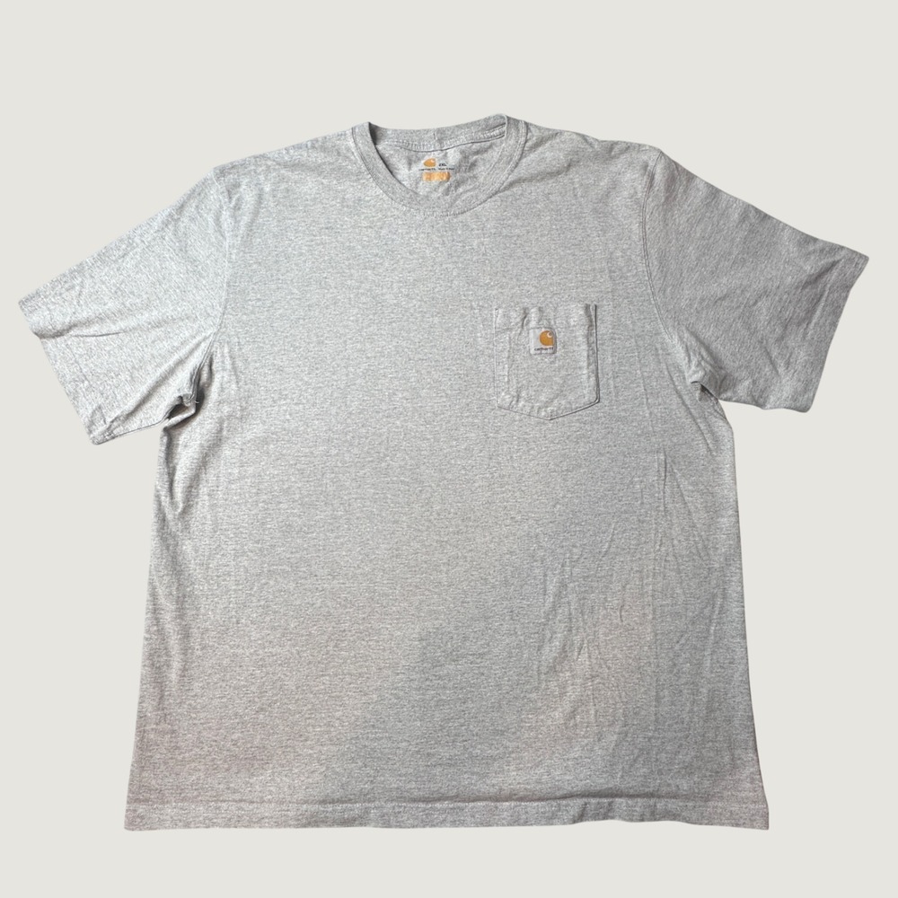 Carhartt T-Shirt Mens 2XL K87 Original Fit Gray Pocket Workwear Short Sleeve - Picture 2 of 10